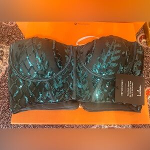 NWT - Lulus Green Sequin Corset - Size XS